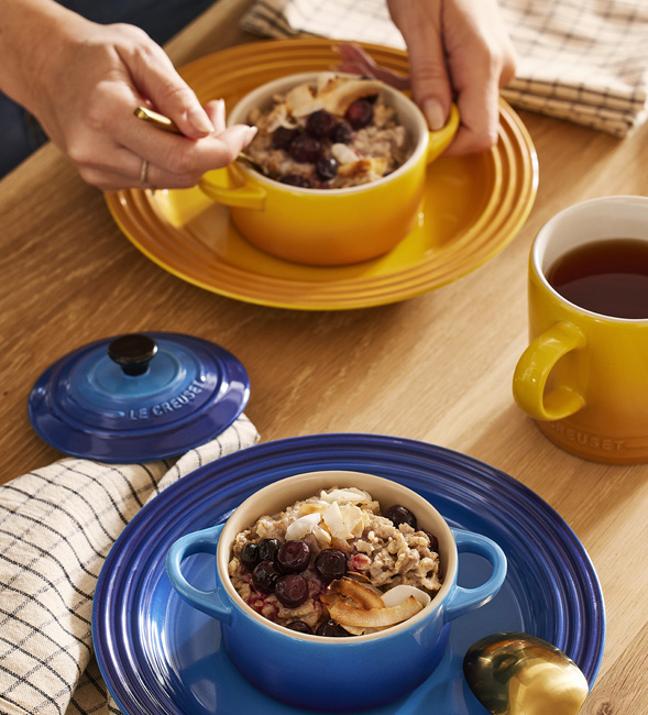 Baked Coconut and Raspberry Oat Pots